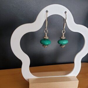 New sterling silver hook Turquoise and  Dangle Earrings